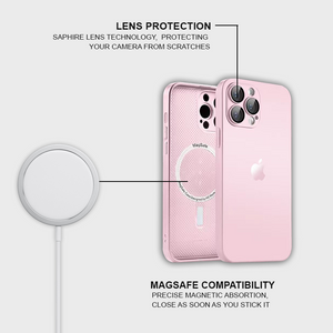 AG Glass Premium Case with Magsafe ( Pink )