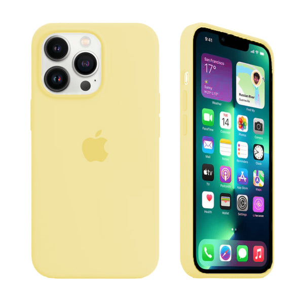 Custodia in silicone per iPhone (GIALLO LIMONE)