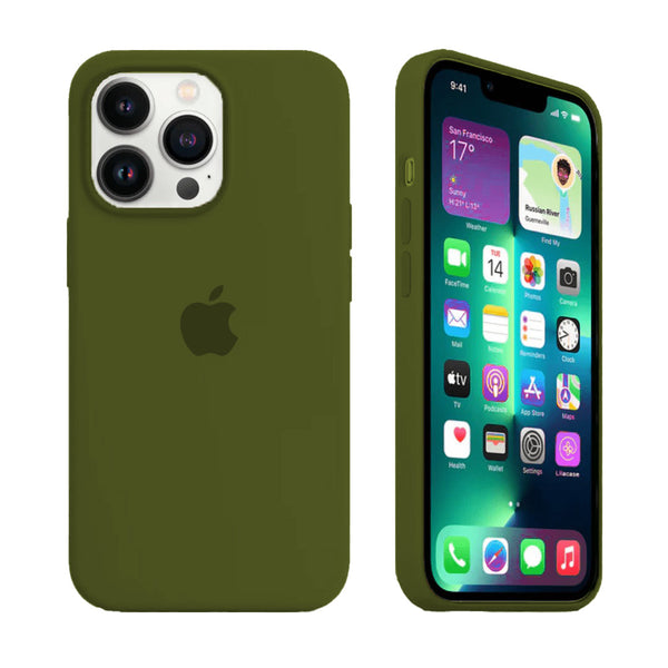 Coque en silicone pour iPhone (VERT OLIVE)