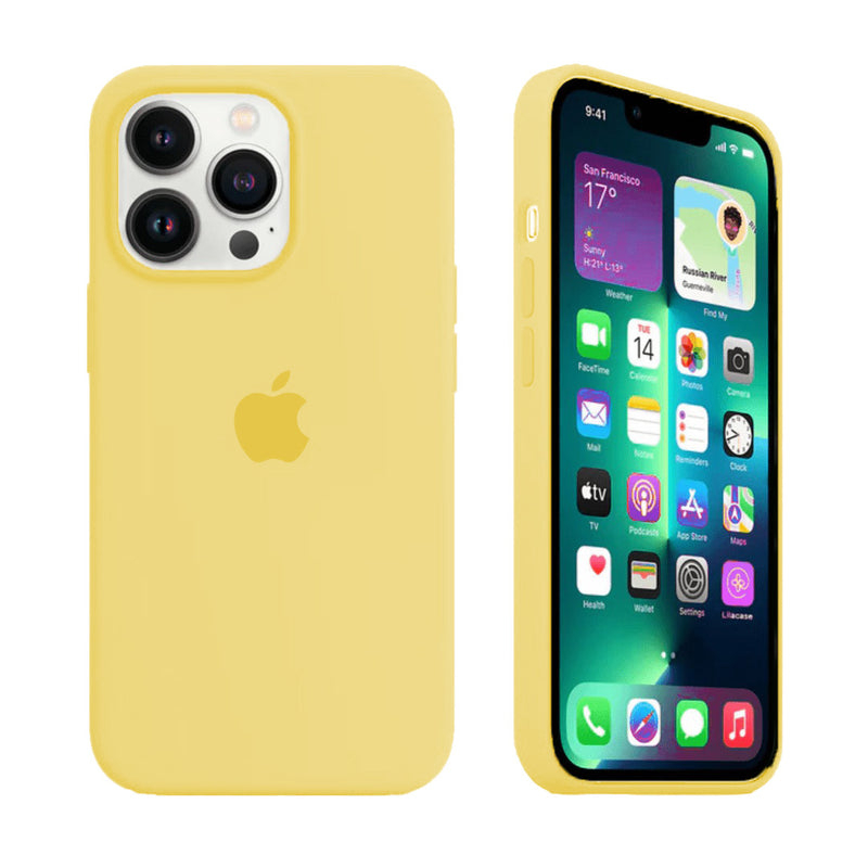 Custodia in silicone per iPhone (GIALLO CHIARO)