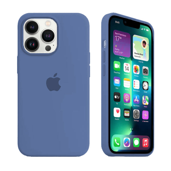 Custodia in silicone per iPhone (BLU OCEANO GHIACCIATO)