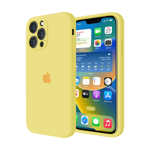 iPhone Kamera Korumalı Silikon Kılıf (Sarı) 