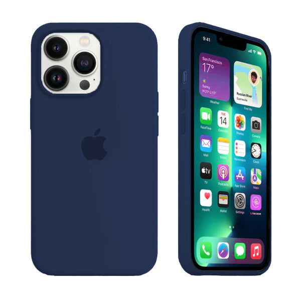 Custodia in silicone per iPhone (BLU PROFONDO)