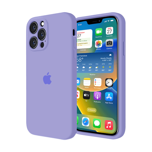 Étui en silicone pour protection d'appareil photo pour iPhone (lilas) 