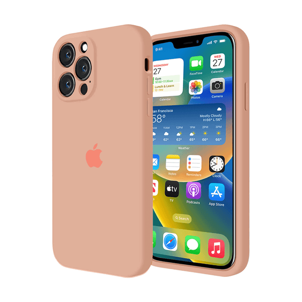 Funda de Silicona con Protector de Cámara para iPhone (BEGONIA)