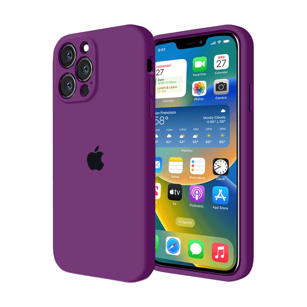 Étui en silicone pour protection d'appareil photo pour iPhone (aubergine) 