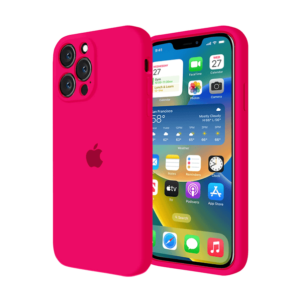 Funda de Silicona con Protector de Cámara para iPhone (ROSA FIREFRY)