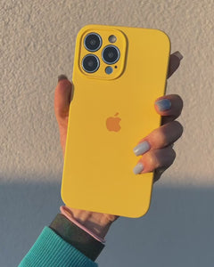 Étui en silicone pour protection d'appareil photo pour iPhone (jaune) 
