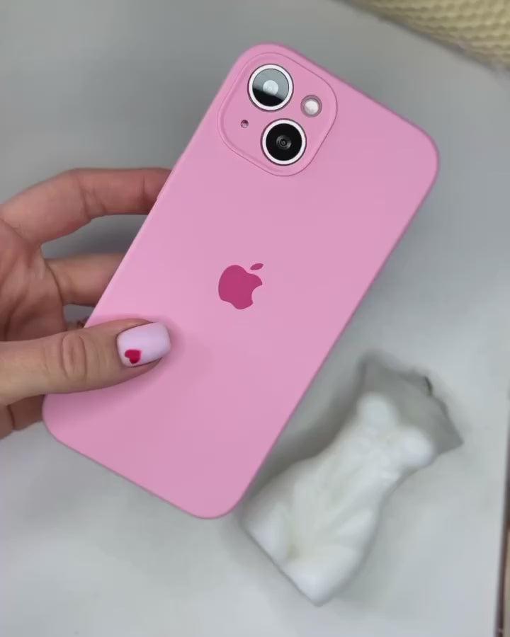 iPhone Siliconen Hoesje met Camerabescherming (ROZE PINK)