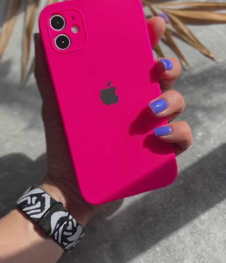 Étui en silicone pour protection d'appareil photo pour iPhone (Rose Firefry) 