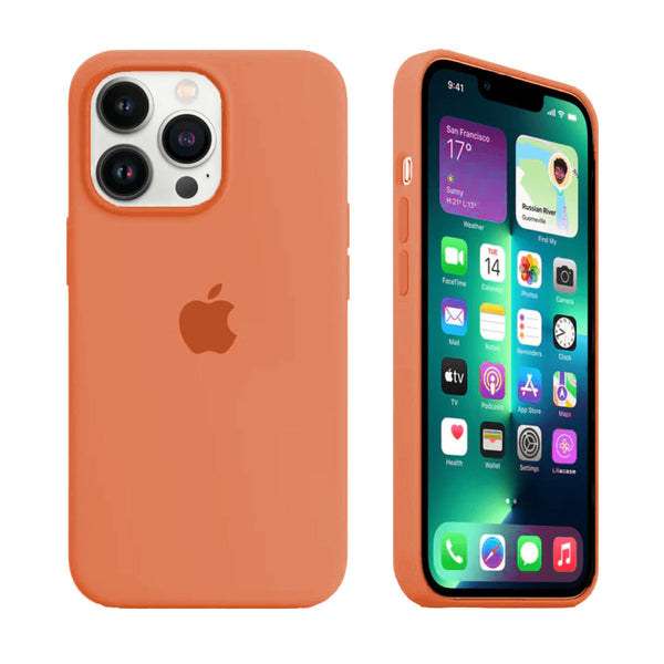 Custodia in silicone per iPhone (ARANCIONE ALBICOCCA)