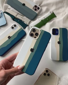 iPhone Silicone Case ( Teal Rainbow )