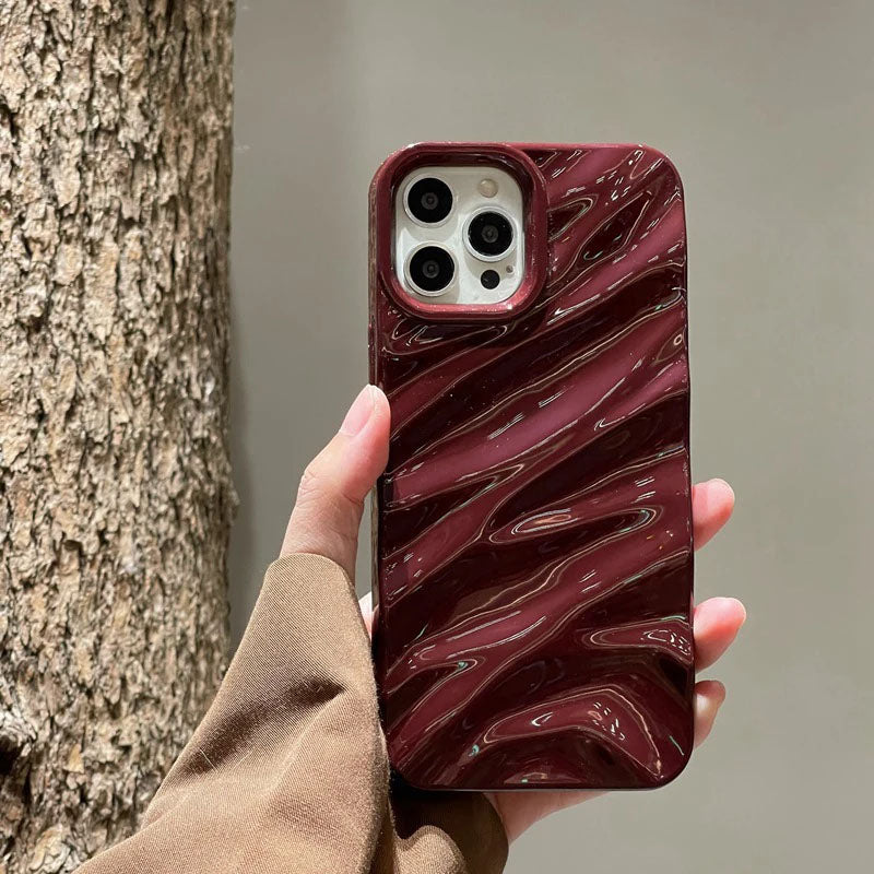 3D Wave Satin Ruffle Pattern Phone Case