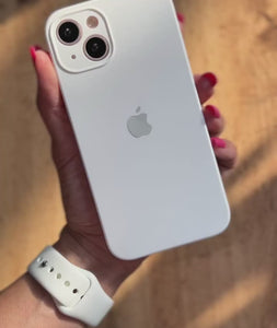 Étui en silicone pour protection d'appareil photo pour iPhone (blanc) 