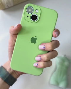 Étui en silicone pour protection d'appareil photo pour iPhone (vert matcha) 