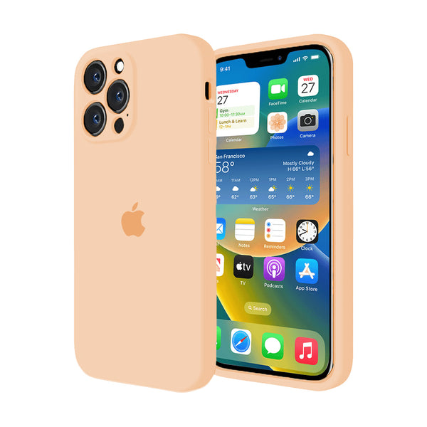 Funda de Silicona con Protector de Cámara para iPhone (MELÓN)