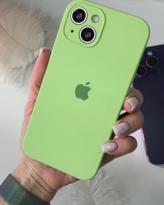 Étui en silicone pour protection d'appareil photo pour iPhone (vert matcha) 