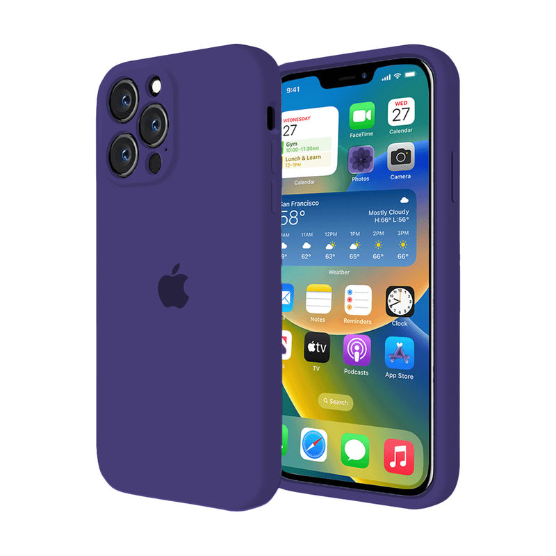 Funda de Silicona con Protector de Cámara para iPhone (AMATISTA)