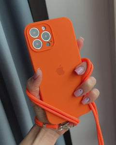 Étui en silicone pour protection d'appareil photo pour iPhone (Orange) 