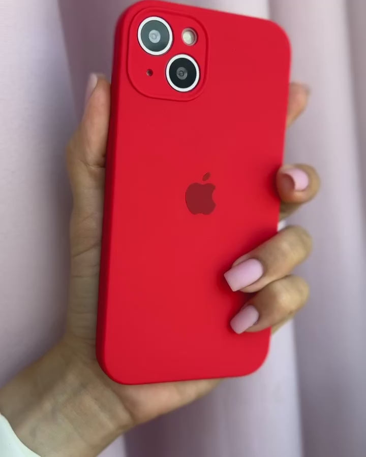 iPhone Kamera Korumalı Silikon Kılıf (Kırmızı) 