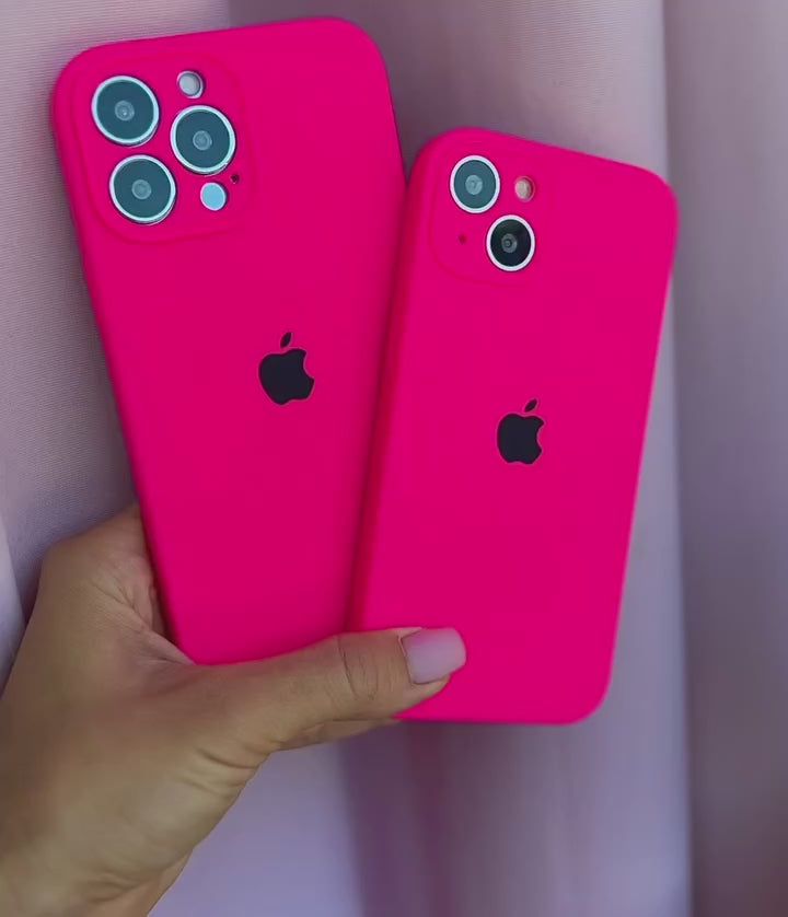 Étui en silicone pour protection d'appareil photo pour iPhone (Rose Firefry) 