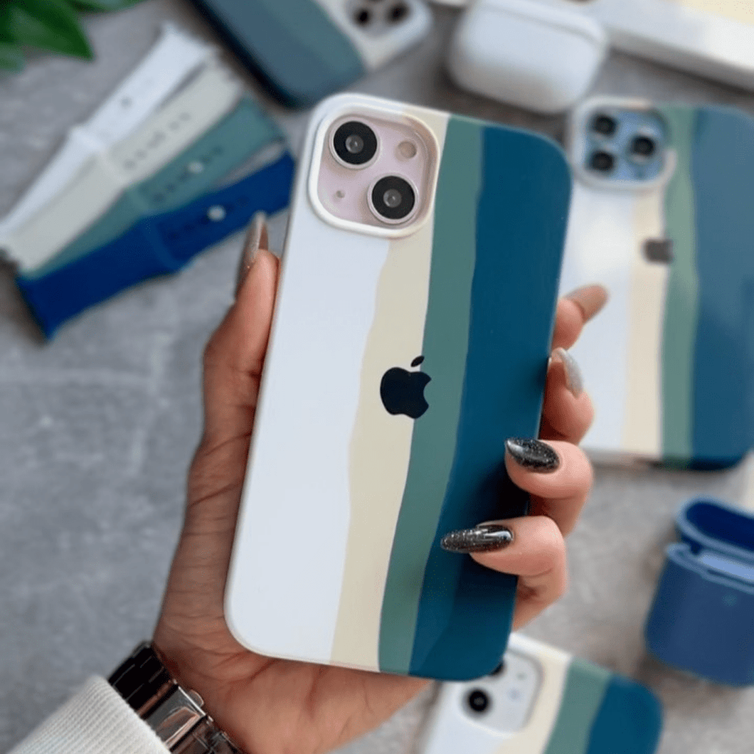 iPhone Silicone Case ( Teal Rainbow )
