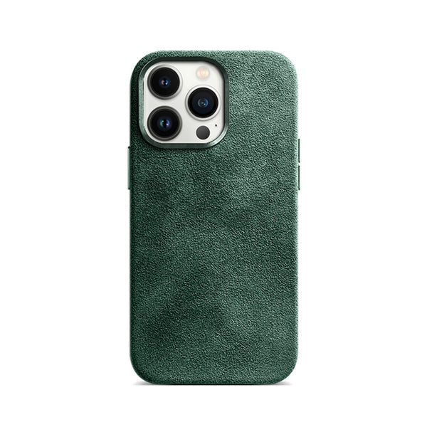 Luxury Alcantara Phone Case with MagSafe ( Green )