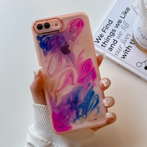 Oil Painting Electroplating TPU Phone Case, For iPhone 8 Plus / 7 Plus, For iPhone X / XS, For iPhone XS Max, For iPhone XR