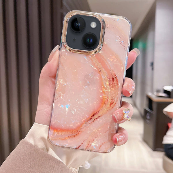 Colorful Crystal Ripple TPU Phone Case ( Pink Orange )