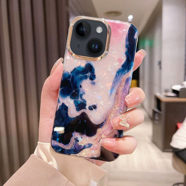 Colorful Crystal Ripple TPU Phone Case ( White Black )