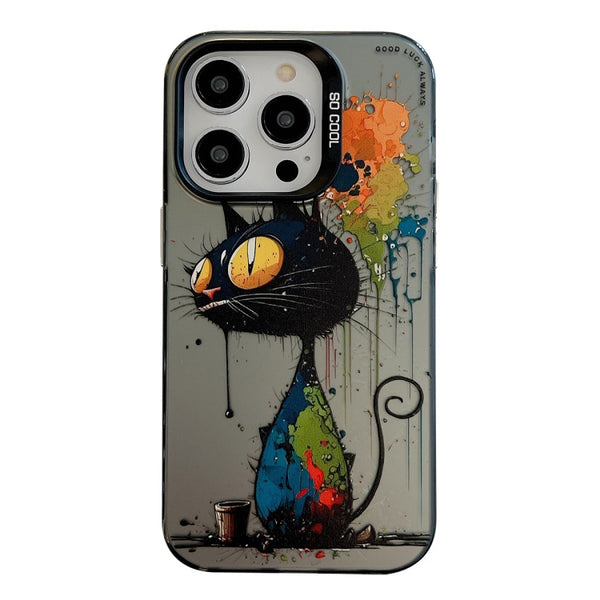 Oil Painting Phone Case ( Black Cat )
