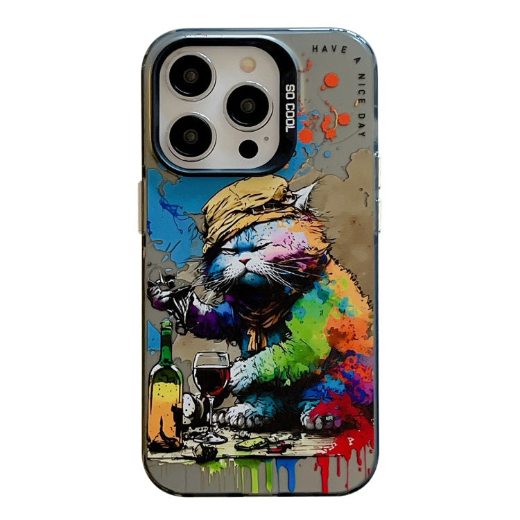 Oil Painting Phone Case ( Drinking Cat )