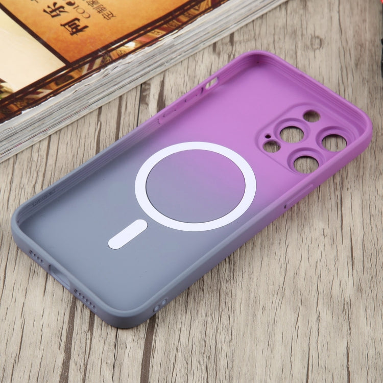 For iPhone 15 Silicone Gradient MagSafe Phone Case