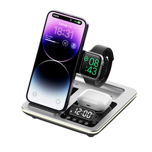 A93 15W 5 in 1 Multifunctional Foldable Wireless Charger Desktop Phone Stand