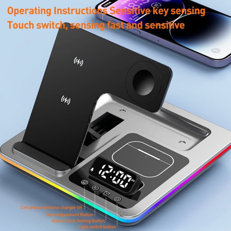 A93 15W 5 in 1 Multifunctional Foldable Wireless Charger Desktop Phone Stand