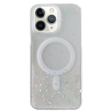 Cargar imagen en el visor de la galería, MagSafe Glitter Hybrid Clear TPU Phone Case ( White )
