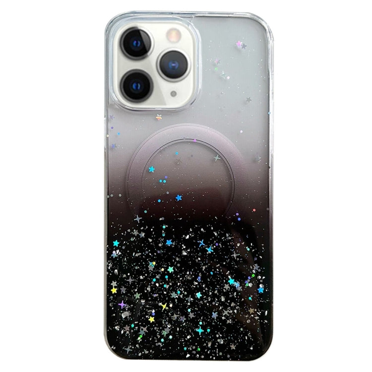 MagSafe Glitter Hybrid Clear TPU Phone Case ( Black )