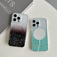 Cargar imagen en el visor de la galería, MagSafe Glitter Hybrid Clear TPU Phone Case ( White )
