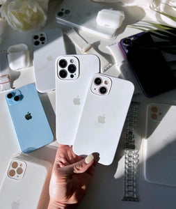 Étui en silicone pour protection d'appareil photo pour iPhone (blanc) 