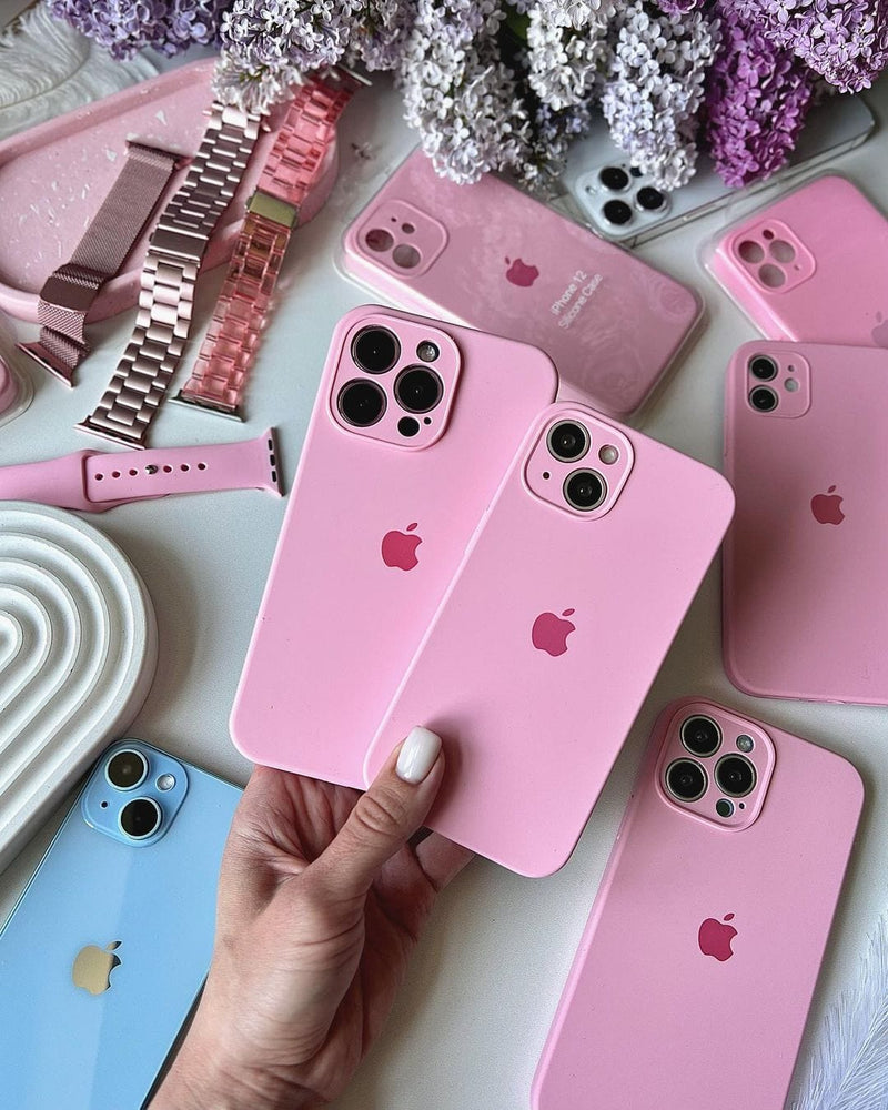 iPhone Siliconen Hoesje met Camerabescherming (ROZE PINK)