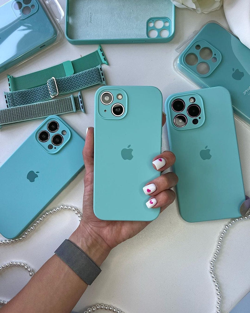 iPhone Camera Guard Silicone Case ( Glacier Blue )