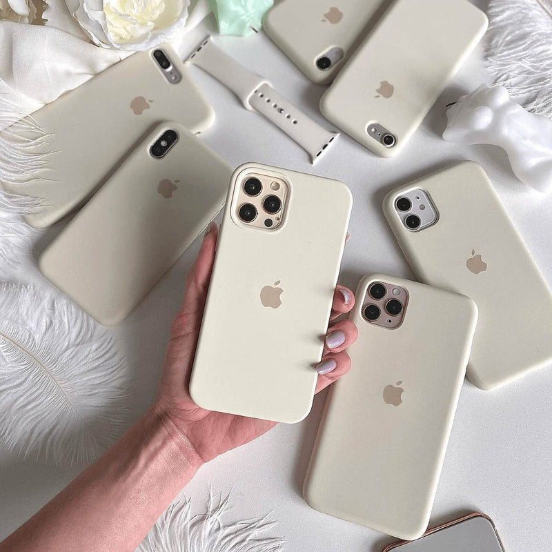 Custodia in silicone per iPhone (BIANCO ANTICO)