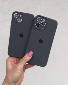 Étui en silicone pour protection d'appareil photo pour iPhone (noir) 