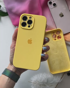 Étui en silicone pour protection d'appareil photo pour iPhone (jaune) 