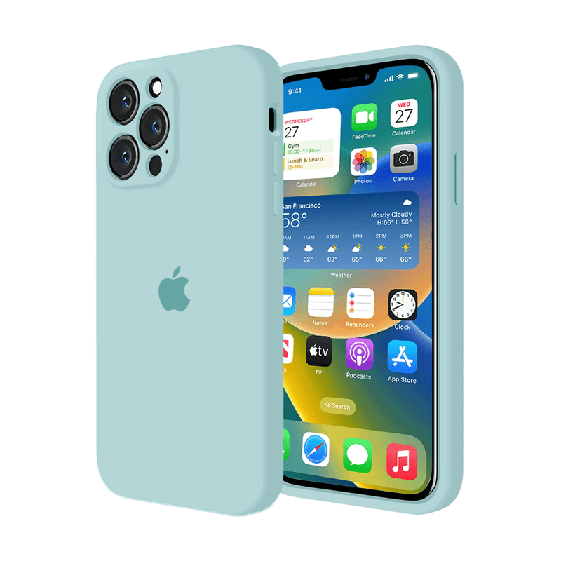 Funda de Silicona con Protector de Cámara para iPhone (AZUL GLACIAR)