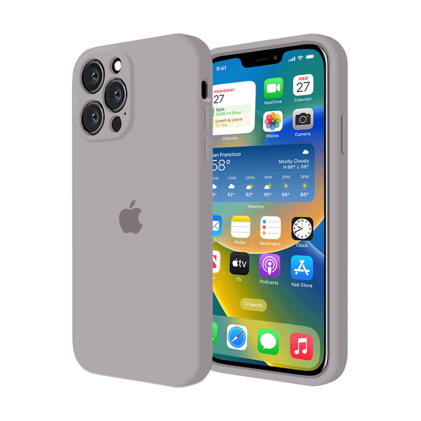 Custodia in silicone con protezione per fotocamera per iPhone (LAVANDA)