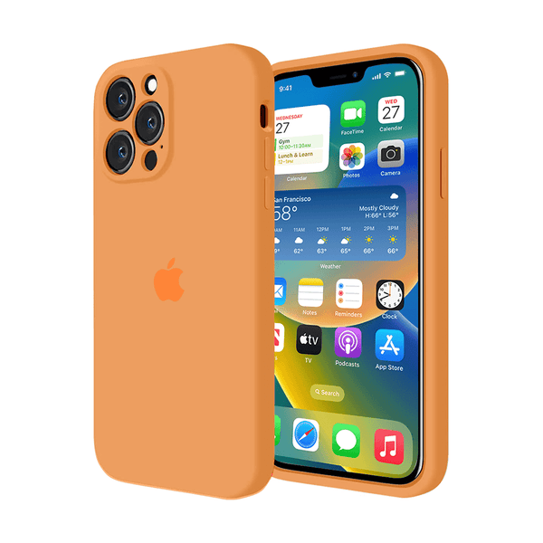 Funda de Silicona con Protector de Cámara para iPhone (CALÉNDULA)