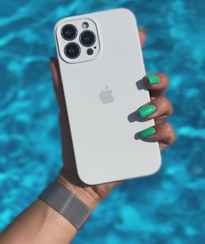 Funda de Silicona con Protector de Cámara para iPhone (BLANCO)