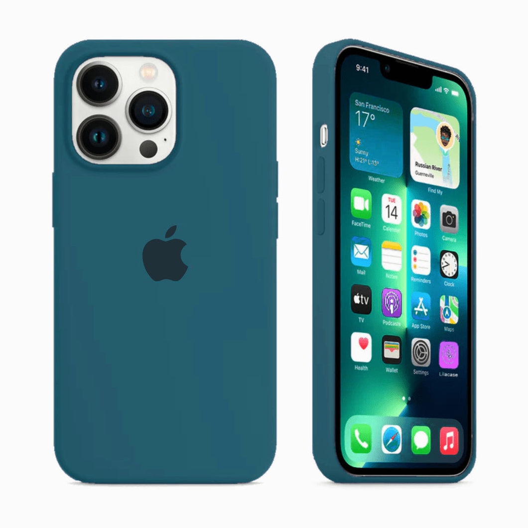 Coque en silicone pour iPhone (bleu cosmique) 