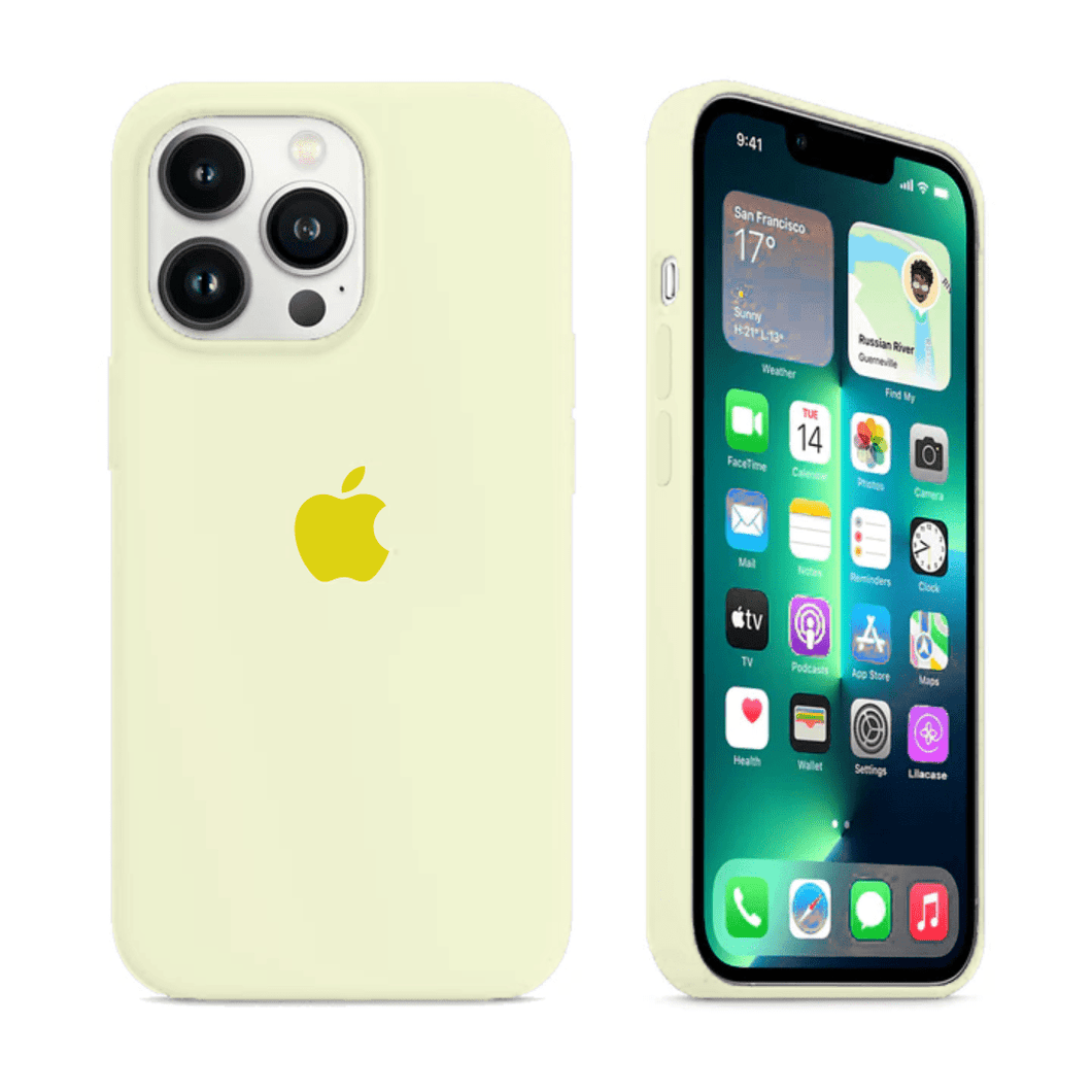 Coque en silicone pour iPhone (jaune crème) 